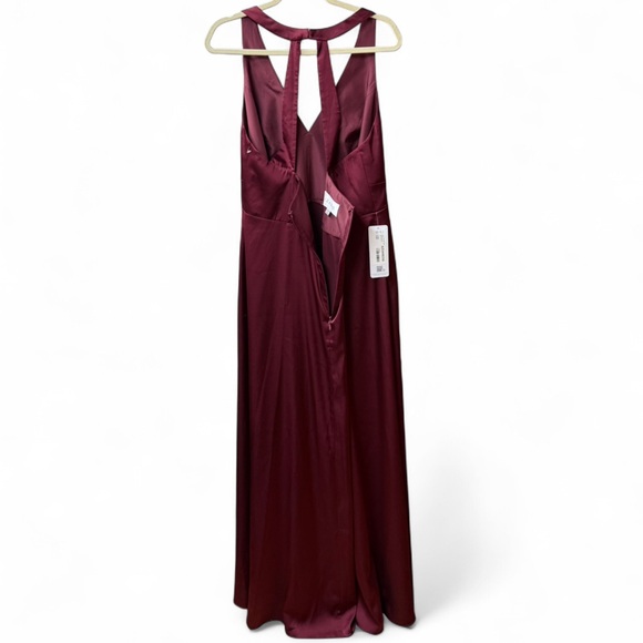 Azazie Burgundy Maxi Dress - Picture 8 of 10